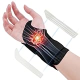 Fefod Handgelenkstütze, Handgelenkbandage mit Stützstange Rechte Hand, Einstellbar Karpaltunnelsyndrom Schiene für RSI, Sehnenscheidenentzündung, Verlängert Handgelenkschiene für Frauen Männer