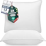Utopia Bedding KopfKissen (2er Set), 80 x 80 cm Schlafkissen, Atmungsaktiv et Weich Kissen (Weiß)