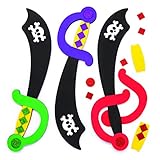 Baker Ross Moosgummi-Bastelsets „Piratenschwert“ (4 Stück) – für Kinder zum Verzieren und Verkleiden, sortiert