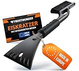 FROSTWUNDER Eiskratzer Auto mit Besen [Made in Europe] - Profi Schneebesen Auto mit schonenden Borsten - Schneller Scheibenkratzer Auto - Langer Auto Schneebesen - Langlebiger Eiskratzer mit Besen