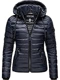 Navahoo Damen leichte Übergangsjacke Steppjacke mit Kapuze Lulana Navy Gr. M