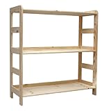 Modo24.de HOLZREGAL R-01 3 BÖDEN 89x63x33 cm BÜCHERREGAL MASSIVHOLZREGAL KELLERREGAL BÜROREGAL 170x80x30 cm