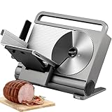 200 W Elektrischer Fleischschneider | Zusammenklappbarer Allesschneider – 1–15Mm Einstellbare Dicke, Fleisch-/KäSeschneider FüR Bbq Hot Pot Shabu – Kindersicherung,Silver