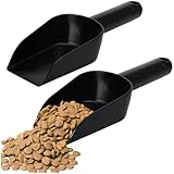 com-four® 2x Futterschaufel zum Portionieren von Tierfutter (23 cm) – Sackschaufel aus Kunststoff - Messschaufel für Haustiere – Abfüllschaufel für Futter und Saatgut