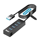 Yinker 3m 4 Port USB 3.0 Hub mit 5Gbps Geschwindigkeit & 5V USB-C Stromversorgung – USB Hub Splitter für Büro, Home-Office, Gaming & Externe Geräte