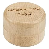 Garneck Holz Andenkenbox mit Schutzverschluss Kleine Nabelschnur Aufbewahrungsbox aus Robustem Holz Einfach zu Öffnendes Neugeborenen Erinnerungsfach Praktisches zur Shower für Jungen und