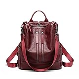 Damen-Rucksack aus PU-Leder für Damen, Teenager, Mädchen, Damen, Reise-Umhängetaschen (Farbe: A, Größe: Einheitsgröße)