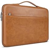 DOMISO 17,3 zoll Laptop Hülle Tasche Wasserdicht PU Laptophülle Laptoptasche Sleeve Schutzhülle für HP, Dell, Asus Notebook,Hellbraun