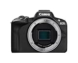 Canon EOS R50 Systemkamera - Spiegellose Kamera (Digitalkamera mit Autofokus + Motiverkennung für Personen Augen Tiere Fahrzeuge, 4K Video, 15 Bilder pro Sekunde, WiFi, schwenkbares Touch-Display)