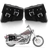 WODHMIEY Motorrad-Seitensatteltasche, Große PU-Ledersatteltasche, Wasserabweisend, Vintage-Stil-Design Motorrad-Seitentasche, Für Die Meisten Motorräder