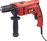 Meister Schlagbohrmaschine 1010 W, SB1010M - Schnellspannbohrfutter - Drehzahl-Vorwahl - Mit Zusatzhandgriff & Tiefenanschlag / Bohrmaschine / Schlagbohrer für Beton & Metall / 5402270 Rot