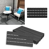 MAYTIIMO WPC Terrassenfliesen Klickfliese 1m² 6 Stück Terrassendielen Kunststoff Bodenfliese Klicksystem Fliesen für Terrasse Balkon -30 x 60cm Anthrazit
