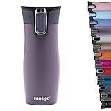 Contigo Unisex-Adult West Loop Autoseal Thermobecher, Edelstahl Isolierbecher, Kaffeebecher To Go, BPA frei, auslaufsicherer Reisebecher mit Easy-Clean-Deckel, hält bis zu 5h warm, 470 ml, Dark Plum