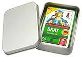 Ass Altenburger Skat Spielkarten - Deutsches Bild/Blatt Kornblume - Kartenspiel mit Metalldose Made in Germany + Faltschachtel + 7€ Onlinespiel-Gutschein