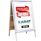 KARAT Kundenstopper BIG SALE - DIN A1 - Gehwegaufsteller - Werbetafel - Plakatständer - Hochwertiger Doppelseitiger Kundenstopper inklusive Schutzfolie - wetterfester Plakataufsteller