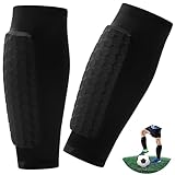 Schienbeinschoner Kinder Fussball, Atmungsaktiv & rutschfest Schienbeinschoner Fußball Herren Für heranwachsende Fußballspieler entwickelt（S, Schwarz）