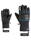 Ziener Herren GOMIN-Z Ski-Handschuhe/Wintersport | wasserdicht, Lederinnenhand, PFC frei, Black.Persian Blue, 9,5