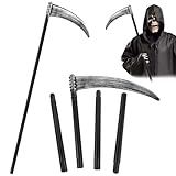 mobumeia Halloween Sensenmann Sense–Abnehmbare Kunststoff- für Kostümpartys, Themenpartys, Karneval,Halloween Party Cosplay Halloween Sensenmann Kostüm Zubehör-130 cm