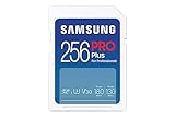 Samsung PRO Plus SD-Karte, 256 GB, UHS-I U3, Full HD & 4K UHD, 180 MB/s Lesen, 130 MB/s Schreiben, Speicherkarte für Spiegelreflexkameras und Systemkameras , MB-SD256S/EU