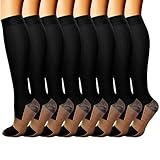 Stützstrümpfe Damen, Sport Lang Kompressionssocken Compression Socks Thrombosestrümpfe Bunt Stützstrümpfe Atmungsaktive Kniestrümpfe für Laufen, Flug, Reise, Radsport