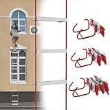 HENGMEI Feuerleiter 4,5 m Rettungsleiter Strickleiter Feuerfeste Seilleiter Belastbarkeit Mit Haken Notfeuerleiter Fluchtleiter Tragbar Universelles Befestigungssystem bis 450 kg