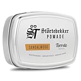 NEU: Störtebekker® Premium Pomade Wasserbasiert Sandelholz - Pomade Herren 'Torreto Series' - Mittlerer Halt - Mittlerer Glanz - Haarwachs 125ml - Barbershop Haarpomade - Haarstyling Made in Germany