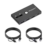 Biookhm Der USB C Und USB3.0-KVM Umschalter Ermöglicht Den Schnellen Gerätewechsel Zwischen Zwei Computern Und Unterstützt Drucker Und Mehr