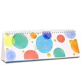 Tischkalender 2025 2026 - Wochenplaner 2025-2026 von März 2025 bis August 2026, Tischkalender 2025/26 Quer 29,5 x 10,5 cm, kalender 2025/2026 mit 1 Woche 2 Seiten, Colorful Bubbles