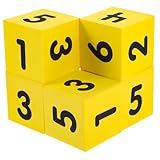 FELTECHELECTR 5St Bunte Schaumstoffwürfel für kinderspielzeug детские игрушки Toys for kinderspielsachen brettspiel kleine Würfelstütze Spielwürfel Würfel Lernen Eva Yellow