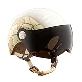 JATIBOSH Schlagfestigkeit Retro Halbhelm Motorradhelm, Jethelm Helm Vintage Rollerhelm Einfach Zu Bedienendes, Robustes Unisex Sturzhelm Für Adult Herren Damen Outdoor ECE Zertifiziert