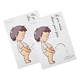 BESTYASH 2 Blätter Toilettenaufkleber Cartoon Wc Sitz Dekor Selbstklebend Wiederverwendbar Glatte Oberfläche Badezimmer Tür Badezimmer Regel Hinweis Sticker