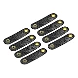 QUARKZMAN 8 Stück Kabel Organizer Gegerbtes Leder Kabelbinder Set, Kabelhalter Aufwicklung Multifunktionale Kabelmanagement für Kopfhörer USB Ladekabel, Schwarz