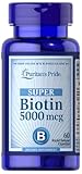 Puritan's Pride - Biotin, 5000mcg | Hochdosiert für Haut, Haare und Nägel - 60 Kapseln
