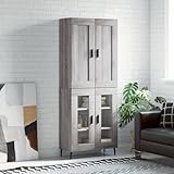 MOBCANT Highboard, Kleiderschrank Kabinettmöbel Anrichte Mehrzweckschrank Geeignet für Küche Schlafzimmer Wohnbereich Foyer Grau Sonoma 69,5x34x180 cm Holzwerkstoff