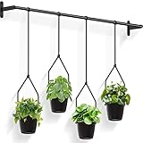 Bomclap Hängeblumentopf, Blumenampel mit 4 Melamin Blumentopf, Wandvase für Wand-und Deckenanbrinung, Moderne Hängend Blumenampel