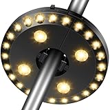 HELESIN Sonnenschirm Beleuchtung, Sonnenschirm 28 LED Licht 3 Beleuchtungmodi Batterie Betrieben, Hell Sonnenschirmbeleuchtung für Garten Balkon Terassen Strand Party Camping Deko Warmweiß