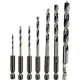 Makita D-62371 Holzbohrer-Set 7-teilig, Holzspiralbohrer für Weich- und Hartholz, Ø 2 - 8 mm, 1/4'-Sechskantaufnahme