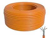 BIGtec CAT 7 Netzwerkkabel Verlegekabel LAN Kabel 50m CAT7 PiMF halogenfrei Zertifiziert GHMT BauPVO Eca POE orange Netzwerk Installationskabel Datenkabel