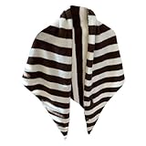 HYBEW Warmer Winterschal aus Polyester, für Damen, leicht, stilvoll, für kaltes Wetter, maschinenwaschbar, Wollschal, Gestreifter Kaffee, Einheitsgröße