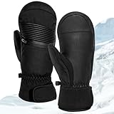 XRPRPX Fäustlinge Wasserdicht Touchscreen Fäustlinge Skihandschuhe Winterhandschuhe Schwarz Fahrradhandschuhe Wasserfeste Thermo Handschuhe Fausthandschuhe Schnee Fäustlinge für Outdoor-Aktivitäten