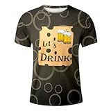 Trachtenshirt Herren Lustiges Oktoberfest Bierfestshirt Sommer Casual Kurzarm Oberteil Atmungsaktiv Tops Freizeit Bequeme Party Shirt Lässige Hemd Oversized Sweatshirt Retro Modeshirt