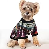 YAODHAOD Hund Pullover für kleine Hunde, Fleece Hund Pullover, Ethnische Stil Hund Winterkleidung, Ultra weiche thermische Winter warme Welpen Sweatshirt, Haustier Pullover (S, Mehrfarbig)