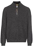 camel active Herren Stricktroyer aus Baumwollmix Dunkelgrau, Menswear-L