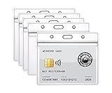 5x Ausweishülle ZIP Kartenhalter flexibel & wasserdicht 0,80mm stark horizontal für 1-2 Ausweise Karten Schutzhülle ID-Kartenhalter für Namensschilder und Ausweise transparent