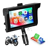 CAMECHO 5 Zoll Carplay Motorrad Radio mit Navi Bluetooth Handsfree WiFi FM/RDS Radio mit HD Bildschirm, Siri, EQ/USB/TF Karte/AUX, Airplay, Mirror Link