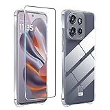 Rojeuinn hülle für Motorola Edge 50 Neo + 1 Stücks panzerglas, 9H Härte Ultra-klar Displayschutzfolie，Soft Matte Schutzhülle Handy Case -Transparent