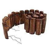 SOIMISS Outdoor Holz Zaun 15cm Hoch Karbonisierter Gartenzaun Landschaftszaun Flexibel Wetterbeständig für Hof und Rasenkanten