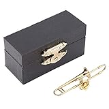 BuyWeek Musikinstrument Brosche, Posaune Brosche Einzigartige Mini Goldplattierung Geschenkbrosche mit Box für Geburtstagsgeschenk, Valentinstagsgeschenk (Trombone)