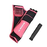 PHILOCS Pfeil-Halter Pfeilpot Tri-Fass Köcher Aufhängbar Hüfttasche Quiver für Compound-Bogen Recurve-Bogen Bogenschießen (Right Hand Pink)