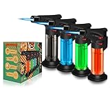 WANBRO 4 Stück Jetflame Feuerzeug, Winddichte Sturmfeuerzeug, Butan Gas nachfüll, Mini Fackel Feuerzeuge für Kerze, Kamin (Gas Nicht enthalten)